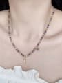thumb N-MIX-0010 Natural  Gemstone Crystal Bead Chain Handmade Beaded Necklace 1