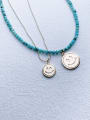thumb N-DIY-0026 Natural  Gemstone Crystal Beads Chain Smiley Pendant Handmade Beaded Necklace 0