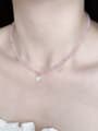 thumb N-DIY-006  Natural Gemstone Crystal   Chain Heart  Pendnat Minimalist  handmade  Beaded Necklace 1