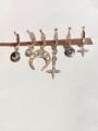 thumb Brass Cubic Zirconia Cross Minimalist Huggie Earring 1