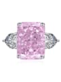 thumb Brass Cubic Zirconia Geometric Solitaire Ring 0
