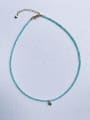thumb N-DIY-0014 Gemstone Crystal Chain Heart Pendant Minimalist Handmade Beaded Necklace 3