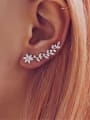 thumb Brass Cubic Zirconia Flower Luxury Cluster Earring 1