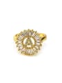 thumb Brass Cubic Zirconia White Letter Dainty free size Ring 1