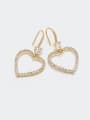 thumb Brass Cubic Zirconia Heart Minimalist Hook Earring 0