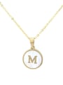 thumb Stainless steel Shell Round Dainty Initials 18 Inch Necklace 0