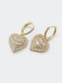 thumb Brass Cubic Zirconia Heart Dainty Huggie Earring 1