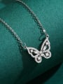 thumb 925 Sterling Silver Cubic Zirconia White butterfly Necklace 2