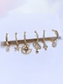 thumb Brass Cubic Zirconia Star Cute Huggie Earring Set 0