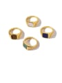 thumb Brass Shell Geometric Minimalist Band Ring 0