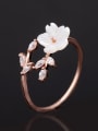 thumb Brass Resin Flower Minimalist Band Ring 0