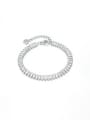 thumb Titanium Steel Cubic Zirconia Geometric Hip Hop Link Bracelet 1