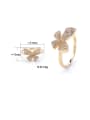 thumb Brass Cubic Zirconia Butterfly Cute Band Ring 1