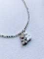 thumb EAR-001 Natural Stone Chain Bear Pendant Cute Handmade Beaded Necklace 0