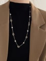 thumb Brass Long Strand shell pearl Necklace 2