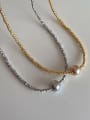 thumb Alloy Freshwater Pearl Geometric Dainty Necklace 2