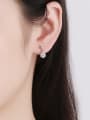 thumb 925 Sterling Silver Cubic Zirconia Geometric Dainty Drop Earring 1