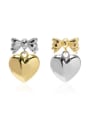 thumb Brass Heart gold and silver color drop Earring 0