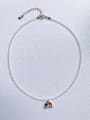 thumb N-DIY-011 Gemstone Crystal  Chain Rainbow Pendant Minimalist handmade Beaded Necklace 2