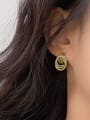 thumb Brass Geometric Minimalist Drop Earring 2