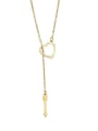 thumb Stainless steel Heart Classic Lariat Necklace with two color 0
