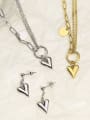 thumb Stainless steel Minimalist Heart Earring and Necklace Set 3