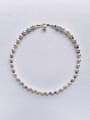 thumb N-STPE-0003 Natural Round Shell Beads Chain Handmade Beaded Necklace 0