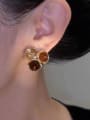 thumb Brass Crystal Geometric Earring 1