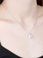 thumb 925 Sterling Silver Cubic Zirconia Minimalist Letter  Pendant Necklace 1
