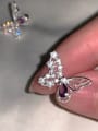 thumb Alloy Cubic Zirconia Purple Butterfly Dainty Stud Earring 2