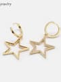 thumb Brass Cubic Zirconia Star Minimalist Huggie Earring 1