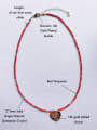 thumb N-DIY-008 Brass Red Turquoise Chain Heart Pendant Bohemia Handmade Beaded Necklace 2