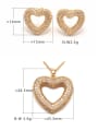 thumb Brass Cubic Zirconia Minimalist Heart  Earring and Necklace Set 1