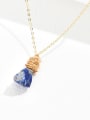 thumb Brass +Crystal original stone  Geometric Artisan Necklace 3