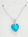 thumb 925 Sterling Silver Synthetic Crystal Heart Dainty Necklace 1