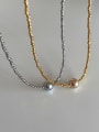 thumb Alloy Freshwater Pearl Geometric Dainty Necklace 0