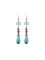 thumb Alloy Turquoise Green Water Drop Vintage Drop Earring 0