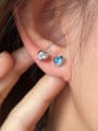 thumb Alloy Cubic Zirconia Heart Dainty Stud Earring 1