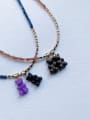 thumb EAR-007 Natural Stone Chain Bear Pendant Cute Handmade Beaded Necklace 3