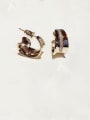thumb Brass Cubic Zirconia Irregular Ethnic Stud Earring 0