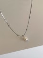 thumb Alloy Freshwater Pearl Water Drop Dainty Necklace 0