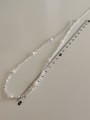 thumb HematiteFreshwater Pearl Geometric Dainty Beaded Necklace 3