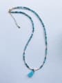 thumb EAR-008 Natural Stone Chain Bear Pendant Cute Handmade Beaded Necklace 0