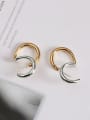 thumb Two color Brass Geometric Classic Hoop S shaped Earring 0