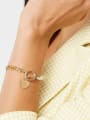 thumb Stainless steel Imitation Pearl Heart Trend Link Bracelet 1