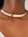 thumb Brass Geometric Minimalist Choker Necklace 1
