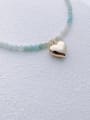 thumb N-DIY-005 Natural Gemstone Crystal Chain  Minimalist Heart Pendant handmade Beaded  Necklace 2