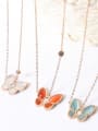 thumb Titanium Shell Butterfly Trend Multiple color Necklace 0