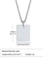 thumb Titanium Steel Rectangle Necklace With two colors 2