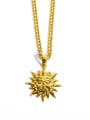 thumb Brass Geometric Sun Necklace gold 3mm chain 0
